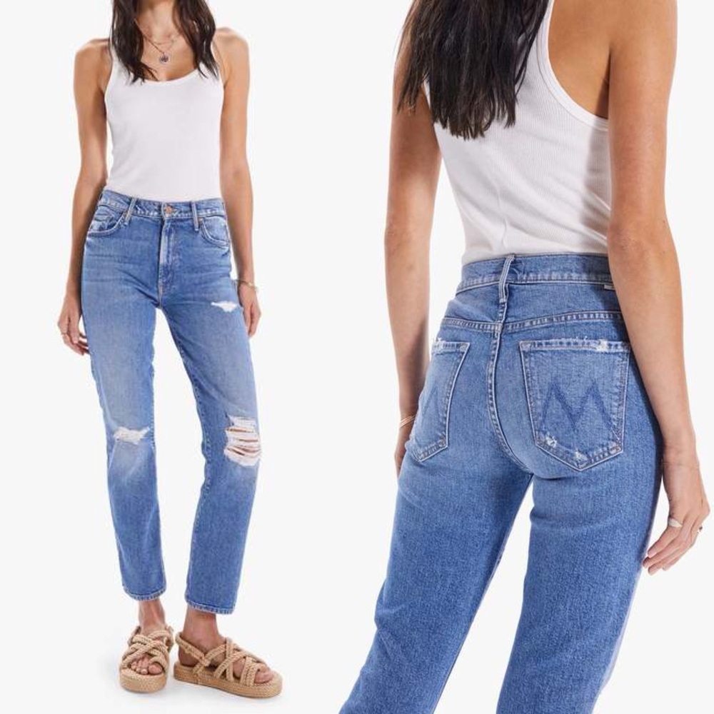 MOTHER Denim The Insider Ankle Jeans Bloom and Doom Size 25 Bootcut Organic. 14